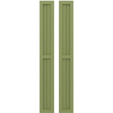 Americraft 2-Board Exterior Wood 2 Equal Panel Framed Board-n-Batten Shutters, ARW101BF207X84MGH